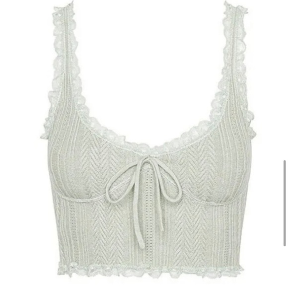 For Love And Lemons Other - For love and lemons mint green lace trim tank top.